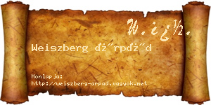 Weiszberg Árpád névjegykártya